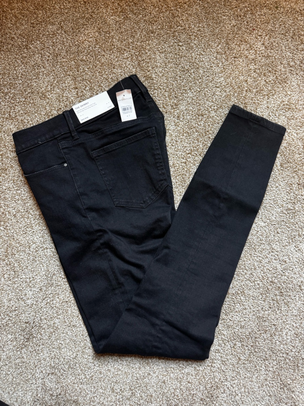 Ann Taylor Black Mid-Rise Skinny Jeans